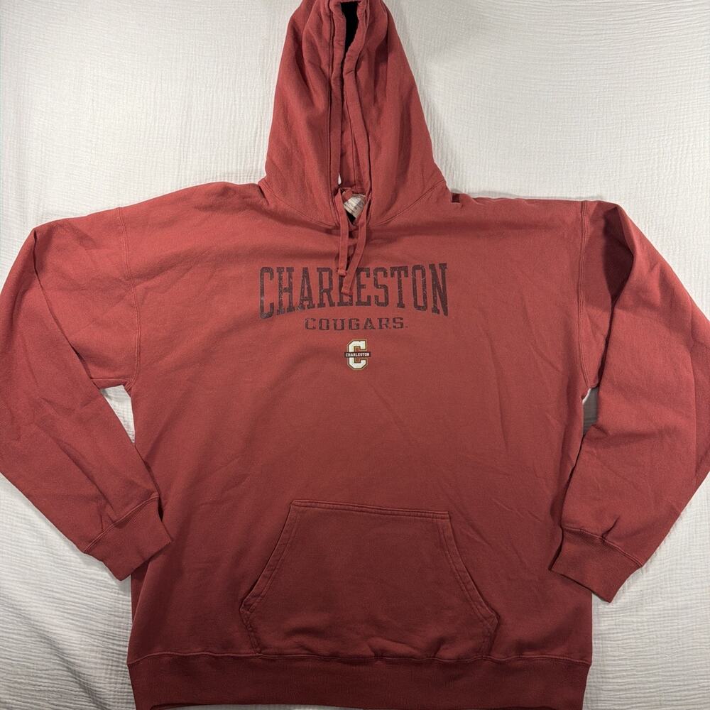 Comfort Wash Charleston Cougars Red Pullover Hoodie Sweatshirt Men’s Size XL